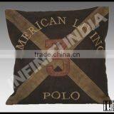 VINTAGE DECORATIVE CANVAS CUSHION, VINTAGE DESIGN CUSHION thumbnail-1