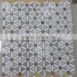 Diamond Pattern Marble Mosaic Tiles ( Athen White+Oak White+Pure White Marble) thumbnail-5