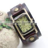 Wholesale Cheap Custom Logo Alloy Case Shape Genuine Leather Quartz Watch thumbnail-1