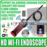 Borescope Endoscope 8.5mm Camera 6 LED 1m Tube WIFI HD Inspection Camera thumbnail-1