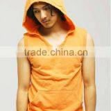 Mens 100% Cotton Plain White Short Sleeve Pullover Hoodie thumbnail-6