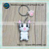 Lovely Cat Shaped 3d Rubber Keychain/3d Keychain