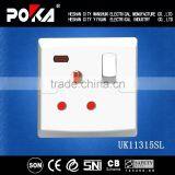 15A Bakelite Wall Switch and Socket With Light thumbnail-1