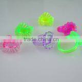 Plastic Fluorescence Kids Rings for Promotional Gifts Girls Glitter Finger Ring