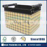 the Plaid Practical Large Capacity Leather Box for Hamper With Handle Top Sale thumbnail-1