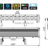 CE&RoHS 12x3W 36W RGB Outdoor Waterproof Rechargeable Battery LED Light Bar thumbnail-3