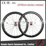 Dengfu New Arrival Tublesse Wheels, 23mm Wide Clincher Wheelset, Carbon Road Bicycle Wheel