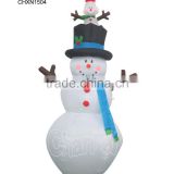 Winter Snowtime Illuminated Inflatable Snowman Merry Christmas Decoration