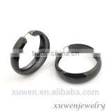 Wholesale Polish Finish IPB Stainless Steel Black Metal Earrings