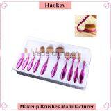 2016 Professional 10pcs Colorful Toothbrush Shape Oval Make up Set Brushes thumbnail-1
