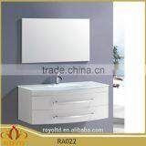 New White Elegant PVC Wall Mounted Bathroom Cabinet RA022 With Glass Sink Quality Choice thumbnail-1