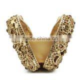 Gold Crystal Rhinestone Elegant Wedding Diamante Ladies Clutch Evening Bag (88161A-GG) thumbnail-5