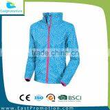 190T WAVE POINT PRINTED NO HOODED WATERPROOF WINDBREAKER JACKET thumbnail-2