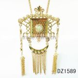 saudi gold tassel necklace large size jewelry