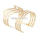 Multilayer Punk Women Cuff Wide Bangles Opened Alloy Bracelets Jewelry Gold & Silver Colors Fashion Accessories