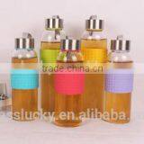 Clear Heat-resistant Sale of Cheap Glass Bottles With Stainless Steel Cap thumbnail-5
