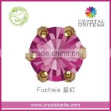 Crystal Unite Lead Free Chaton in Crown Setting, Fuchsia