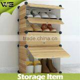 Shoe Rack Designs 4 Tiers Wood Color,8 Pairs Plastic Model Shoe Rack thumbnail-1