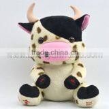 Stuffed White Dairy Cow&Educational Toys&round Mini Plush Cow