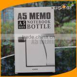 A5 Memobottle Notebook Shaped Flat Portable Plastic Water Bottle for Travelling thumbnail-5