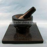 Small Polished Granite Mortar and Pestle thumbnail-5