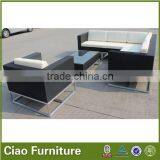 Garden Sectional I Shape Aluminum Frame Rattan Sofa Furniture thumbnail-1