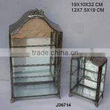 Glass and Brass Box With Racks With Brass Fittings in Nickel Finish