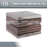 Unique Design Natural Travertine Wooden Coffee Table Set thumbnail-5