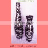 Wedding Gift Shinny Mirrored Color Silver Dots Pattern Unique Cheap Glass Mercury Vase