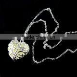 Silver Glowing Necklace Hollow Glow in the Dark Heart Pendant Luminous Necklace thumbnail-1