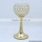 Gold Plated Crystal Ball Wedding Candle Holder thumbnail-1
