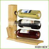 Eco-friendly Bamboo Countertop Wine Rack 3-bottles No Assembly Homex-BSCI thumbnail-1