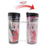 BPA Free Reusable Color Changing Double Wall Insert Plastic Tumbler thumbnail-4