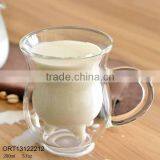 200ml 6oz Double Wall Milk Glass,double Wall Glass Milk Mug thumbnail-1