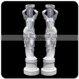 Hand Carving Woman Pillars Marble Columns for Sale thumbnail-2