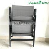 7-Position Adjustable Folding Recliner Teslin Black Aluminum Deck Chair thumbnail-6