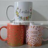 Assorted Colours Customized Logo Ceramic Coffee Mugs With C-handle thumbnail-5
