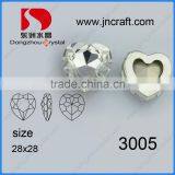 Fashion K9 Crystal Clear Pointback Heart Stones for Jewelry Factory