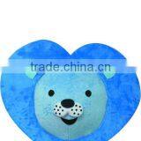Blue Heart Shape Lion Head Mascot Costume thumbnail-1