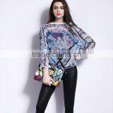 Latest Blouse Design Pictures,3/4 Sleeve Loose Blouse for High Quality thumbnail-1