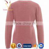 High Quality Women Cashmere Wool Knitted Pullover Sweater thumbnail-2