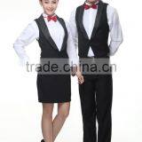 Juqian Custom High End Slim Fit Western Restaurant Waitress Tuxedo Uniform Designs thumbnail-2