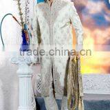 Off White Pure Banarasi Fabric Royal Look Sherwanis thumbnail-1