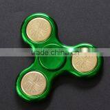 Gold - Plated Fingertips Gyro Decompression Toys Sequins Plastic Printing Finger Between the Toys Three - Leaf Spiral thumbnail-6