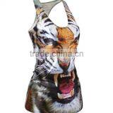 Small MOQ Cheap Animal Tiger 3D Printed Sleeveless Garment Ladies thumbnail-2
