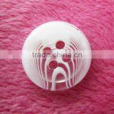 Custom Fancy Round White Color Sewing Four Holes Plastic Button, Polyester Button thumbnail-1