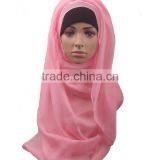 Hot Sale Summer Spring Women Muslim Hijab Scarf Fashion Plain Color Cotton Scarves thumbnail-2