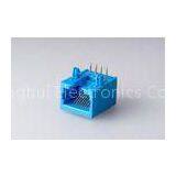 Color Bule Plastic 8P8C RJ45 Female Connector , Waterproof Rj45 Jack Single Port Modular Jack