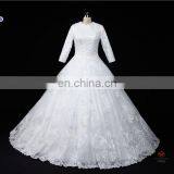 HMY-E0363 Scoop Neckline Heavily Appliqued Lace Floor Length Muslim Long Sleeve Wedding Gown 2016 thumbnail-1