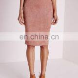 Mauve Faux Suede Midi Skirt , Bodycon Skirt , Tight Skirt Pattern thumbnail-5